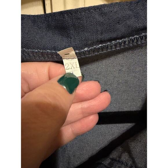 Unbranded Lightweight Blue Jean Babydoll Dress Ruffle Sleeve Plus Size 2X - Picture 4 of 8